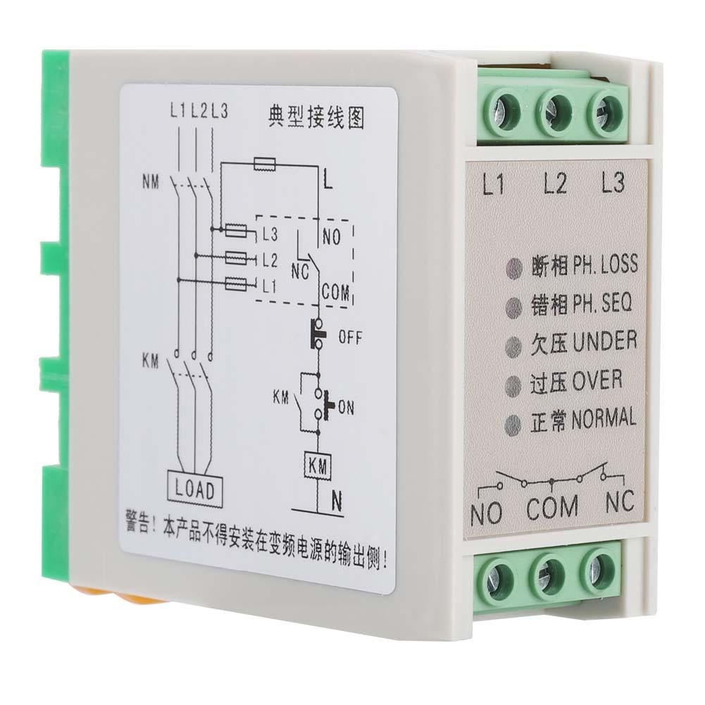 JVR-380 Voltage Monitoring Relay 380V 5A Voltage Control Device for Pumps Fans Blowers Motors Elevator Phase Sequence Protection Relay 