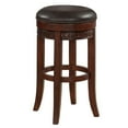 thumbnail image 2 of Home Square 3 Piece Backless Wood and Leather Counter Stool Set in Cherry, 2 of 4