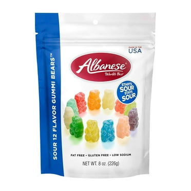 Albanese World'S Best Sour Gummy Bears 12 Flavors 8 Oz - Pack Of 6