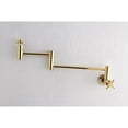 thumbnail image 2 of Kingston Brass KS8102DX Concord Wall Mount Pot Filler Kitchen Faucet, Polished Brass, 2 of 5