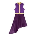 thumbnail image 3 of Sholeno Women's Asymmetrical Hem Ballet Costume Modern Lyrical Dance Dress Contemporary Skirted Purple L, 3 of 5