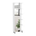 thumbnail image 3 of Freestanding White Linen Cabinet, 66.79 Lb, 5+ Shelves - 60.56 In. H X 19.61 D 8.49 W Mirror Cabinet In White, 62" High, Shelves, Practical Decor, 3 of 4