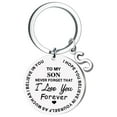 thumbnail image 1 of Llaveros para mujer, llavero de billetera, llavero de auto, llavero DIY para mi hijo, llavero de acero inoxidable con apellido de 26 letras, 2,5 cm, decoraciones de moda, 1 of 4