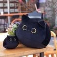 thumbnail image 4 of BESTSKY Cat Plush,30cm Cute Cat Shape Black Cat Plush,Soft Fabric Cozy Filling Stuffed Animal Cat,Blue, 4 of 4