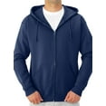 thumbnail image 1 of Jerzees Men's Fleece Hoodie, Full Zip-Navy, Large, 1 of 1