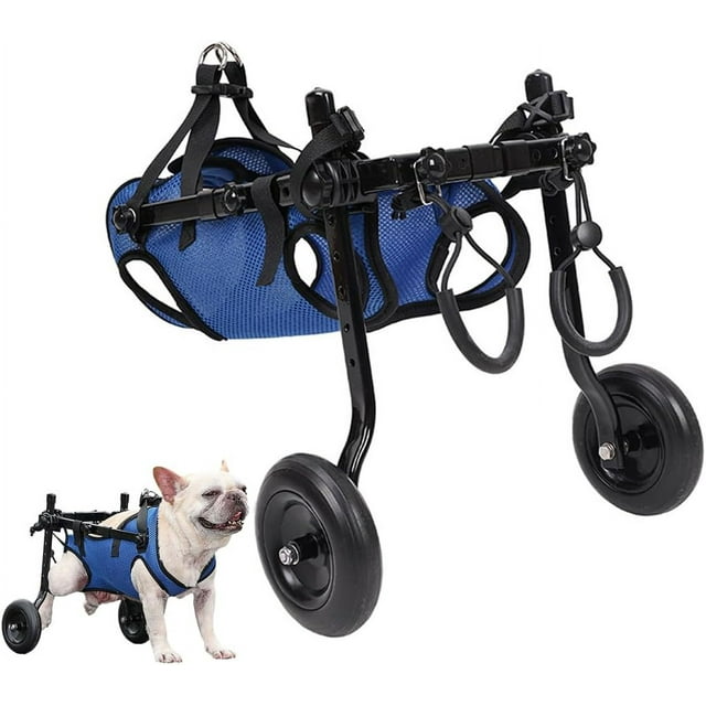 JFBUJC Petit Fauteuil Roulant pour Chien pour le Dos et les Jambes, Aide à la Marche pour Chien Handicapé, Fauteuil Roulant pour les Membres Arrière et les Jambes Arrière, Chariot d'Aide à la Mobilité pour Chien Handicapé