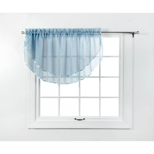 Belle Maison USA, LTD. Elegance Voile Layered Ascot Curtain Valance 60" x 24"