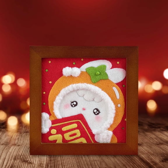 1 Set of Wool Felt Material Rabbit s DIY Accessories PrePrinted Pattern Diameter 20cm for Starter Wall ,