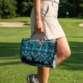 thumbnail image 4 of Xixirimido Golf Cart Seat Cover with 4 Pockets Portable & Foldable Golf Cart Seat Blanket Towel Fits for EZGO, Yamaha, Club Car Golf Cart Accessories, Aztec Tribe Sea Turtle Hibiscus, 4 of 8