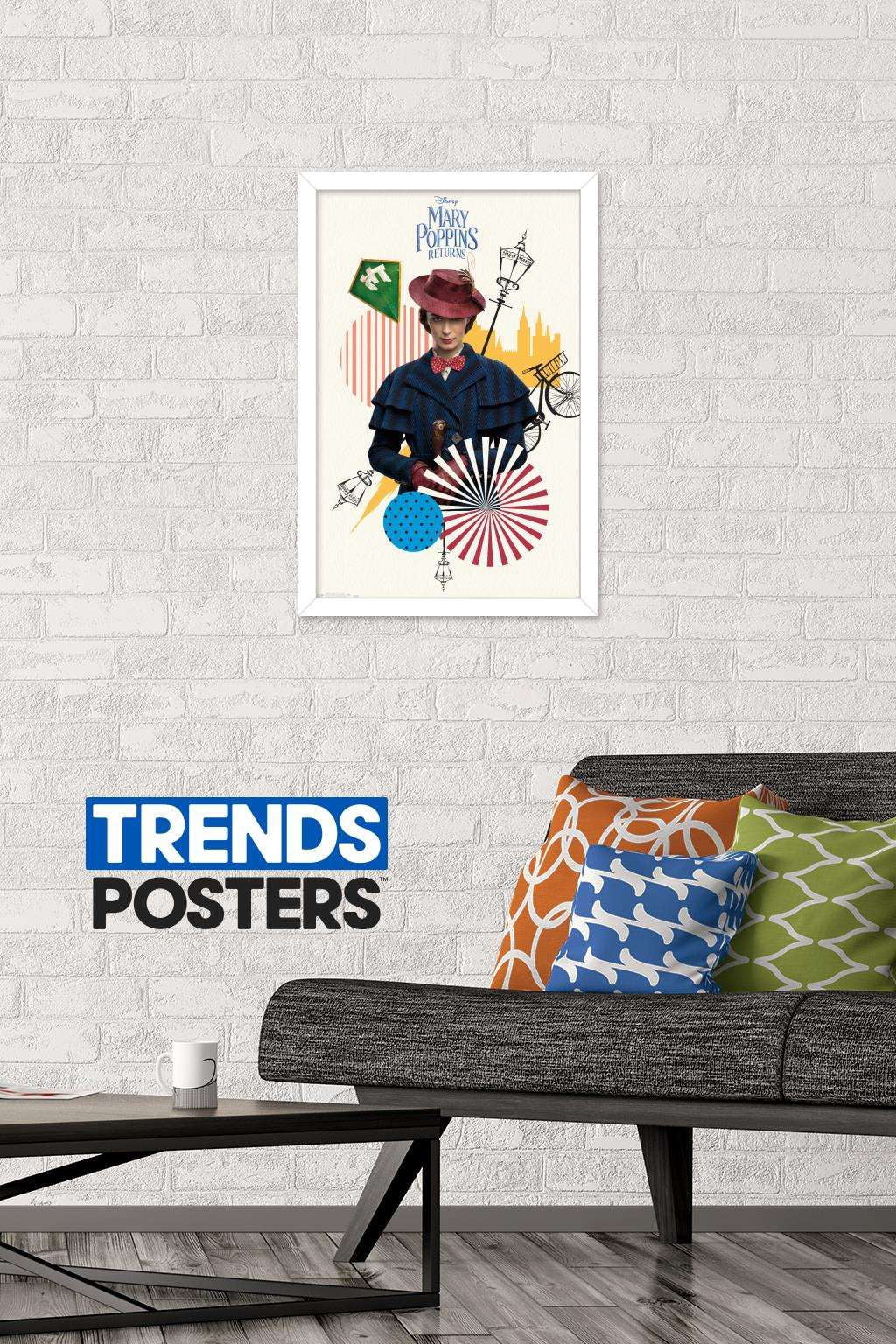 Disney Mary Poppins Returns - Mary Wall Poster, 14.725" x 22.375", Framed