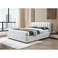 thumbnail image 3 of Omax Decor Jaxon Upholstered Platform Queen Bed in White Boucle Fabric, 3 of 10