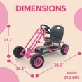 thumbnail image 3 of hauck Lightning Pedal Ride On Go Kart Toys for Boys and Girls, Pink, 3 of 11