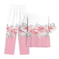 thumbnail image 3 of Linen&nbsp;Set&nbsp;for&nbsp;Women,Summer Workout Sets for Women 2024, Half Sleeve Crew Neck Palid Printed Blouse and Shorts Set Comfy Graphic Casual Outfits, 3 of 4