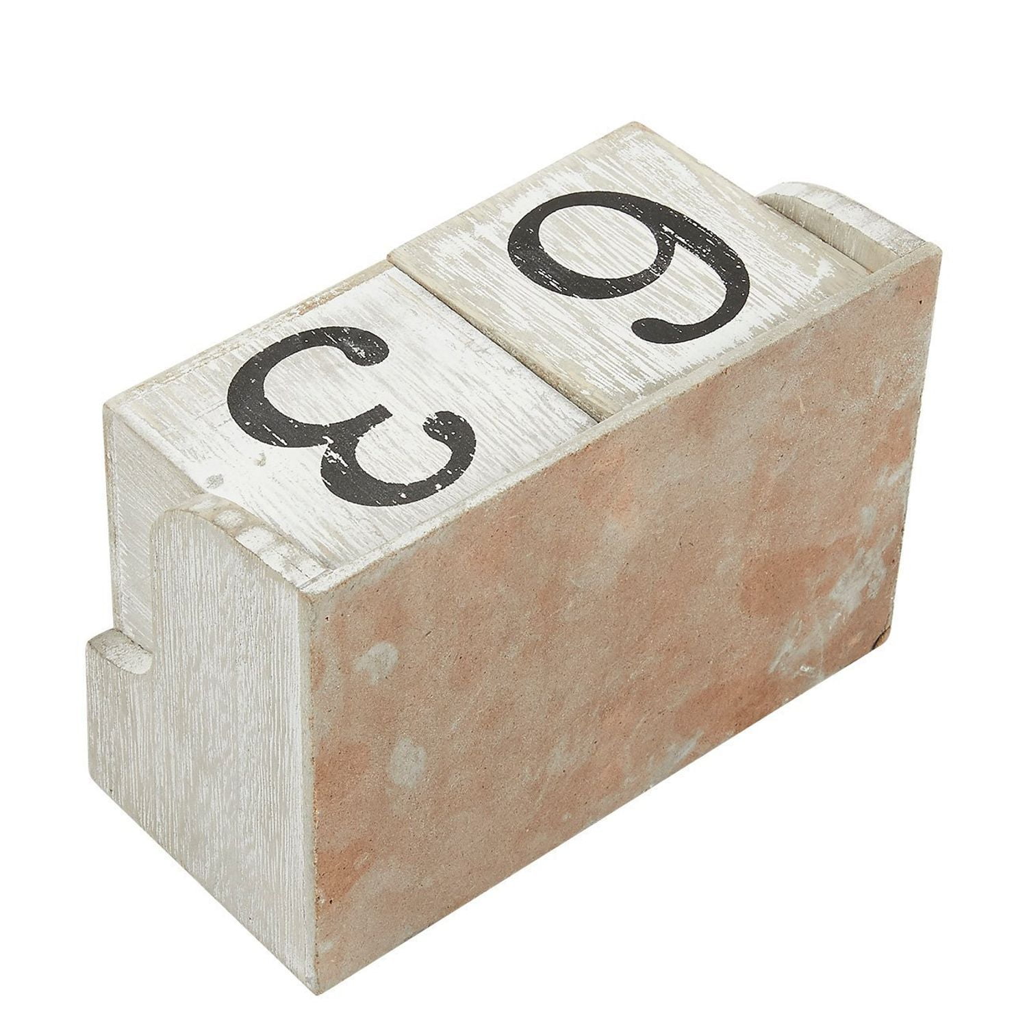 3.7 x 2.1 x 1.7 inches Small Wooden Desk Blocks Calendar - Perpetual Block Month Date Display Home Office Decoration(Pink