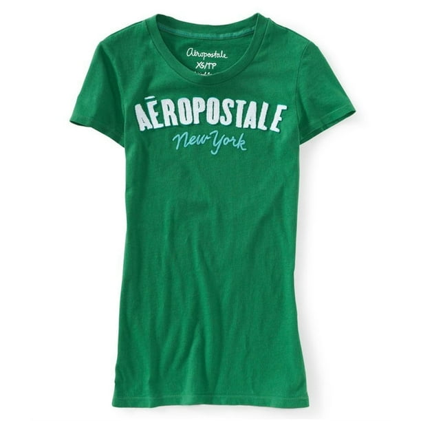 Aeropostale Camiseta gráfica para mujer Aero Ny, verde, pequeña