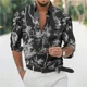 thumbnail image 1 of Camisa estampada de un solo pecho de manga larga de alta calidad para hombre, moda de primavera , nueva ropa de diseñador de calle para hombre, 1 of 6