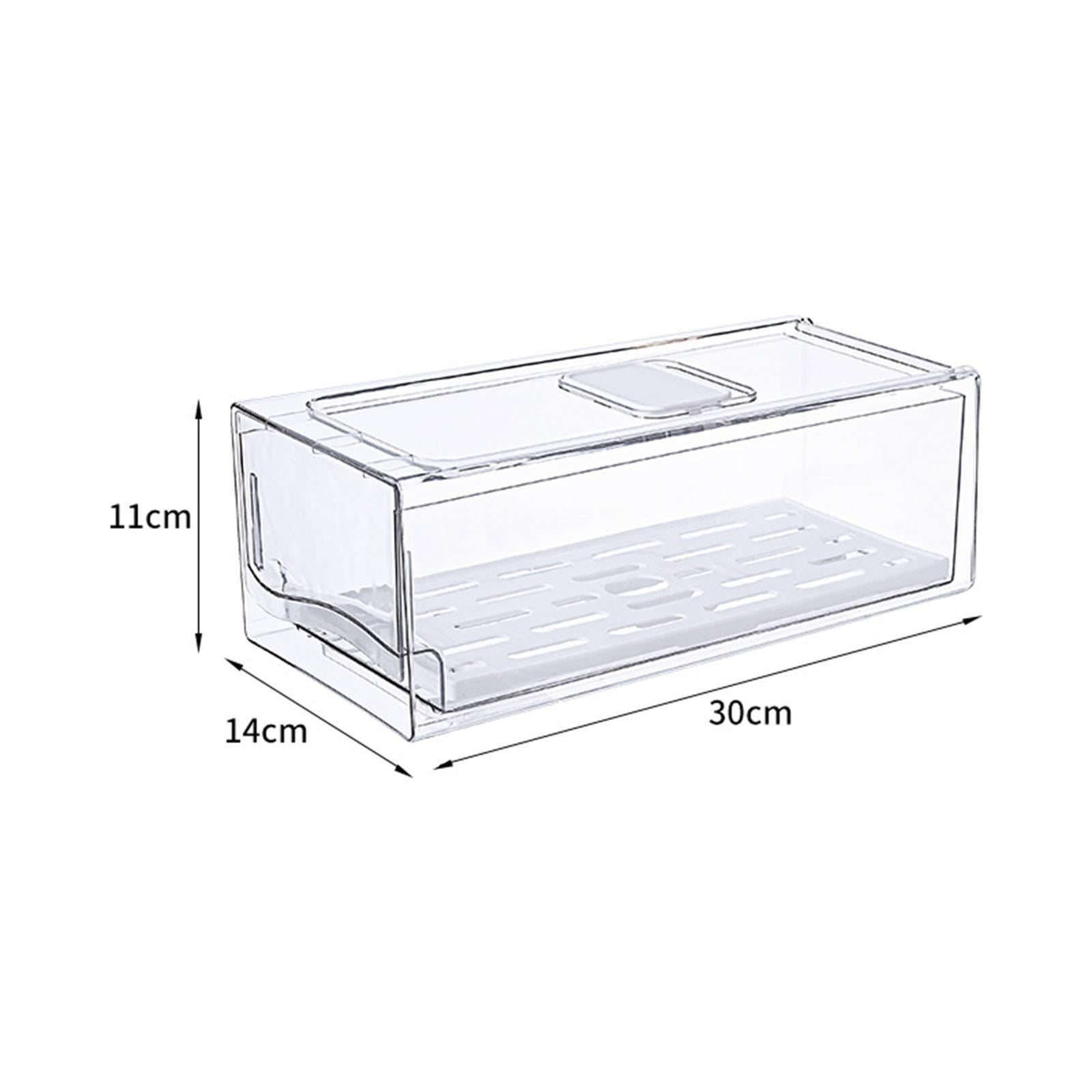 TISHITA Fridge Drawer Bins Food Storage Container Refrigerator Organizer Drawer Bins Clear for Home Household Fruit Vegetable Produce S