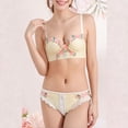 thumbnail image 2 of Brasier Tela de Mantequilla Lencería Estilo Pure Desire para Mujer, Sujetador Retro Fruncido Pequeño con Bordado de Flores Extra Grande, 2 of 6