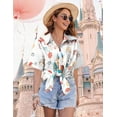 thumbnail image 4 of KimSoong Magical Shirt for Women Magic Kingdom Blouse Hawaiian Shirts Funny Castle Graphic Tee Family Holiday Vacation Tops, 4 of 6
