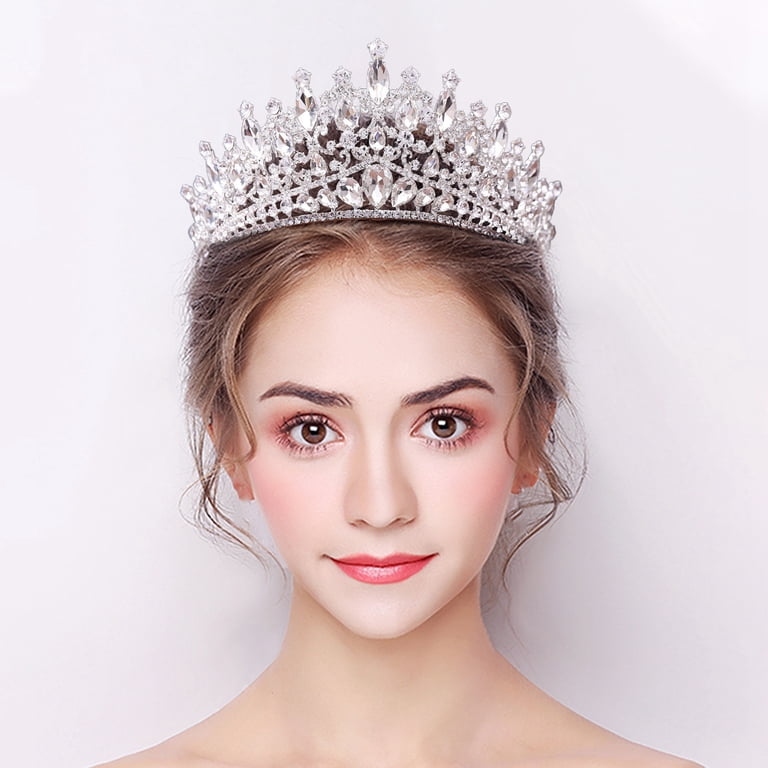 ANANJING Dainty Rhinestone Alloy Elegant Wedding Tiara Crown  display picture 2