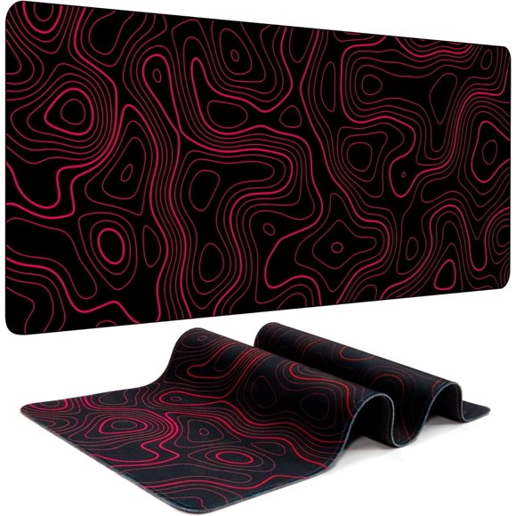 【7 Patterns 3 Sizes】【1 Pack / 2 Pack】Gaming Mouse Pad Topographic Contour Extended Big Mouse Pad Large Desk Pad Long Computer Keyboard Mouse Mat Mousepad Office Desk Accessories Gifts - 31.5"L*11.8"W