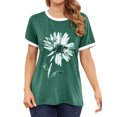 thumbnail image 3 of ZXSXSY Women Floral Printed Round Neck Short Sleeves Top, 3 of 6