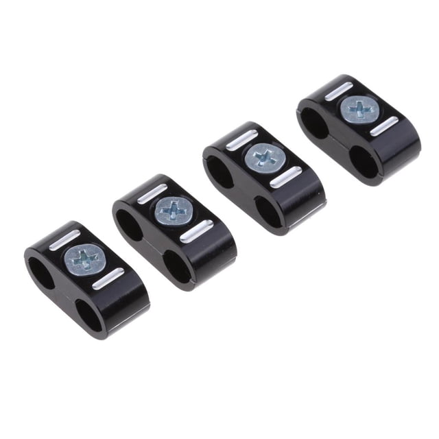 4 Piezas Negro Doble Cable Abrazadera Soporte Organizador