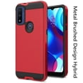 thumbnail image 2 of Kaleidio Case For Motorola Moto G Pure, Moto G Power (2022) [Brushed Metal Texture] Hybrid 2-Piece Armor [Shockproof] Slim Cover [Red/Black], 2 of 4