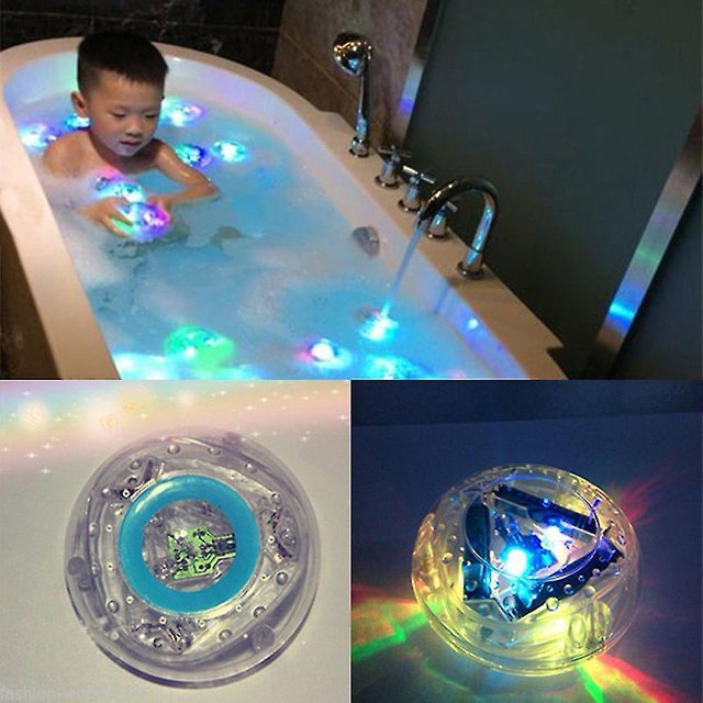 2 uds juguetes de baño, impermeables, coloridos, para baño, juguetes con luz Led, para fiestas infantiles en la bañera