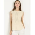 thumbnail image 2 of Blusa elegante Sin mangas Vintage 1950 Allegra K con volantes para Oficina de Negocios Mujer Beige S, 2 of 6