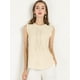 thumbnail image 2 of Blusa Elegante Sin Mangas Vintage Allegra K de la Década de 1950 con Volantes Beige XL, 2 of 6