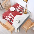 thumbnail image 2 of Red Christmas Reindeer Pattern Square Tablecloth,Waterproof Square Table Cover,Wipeable Spillproof Washable Table Cover for Home Kitchen Party Decor 52"x52"(132x132cm), 2 of 6