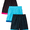 Rich Black-Magenta/Aqua Wave/Rich Black-Aqua Wave, variant on Athletic Works Boys Mesh Shorts, 3-Pack, Sizes 4-18 & Husky