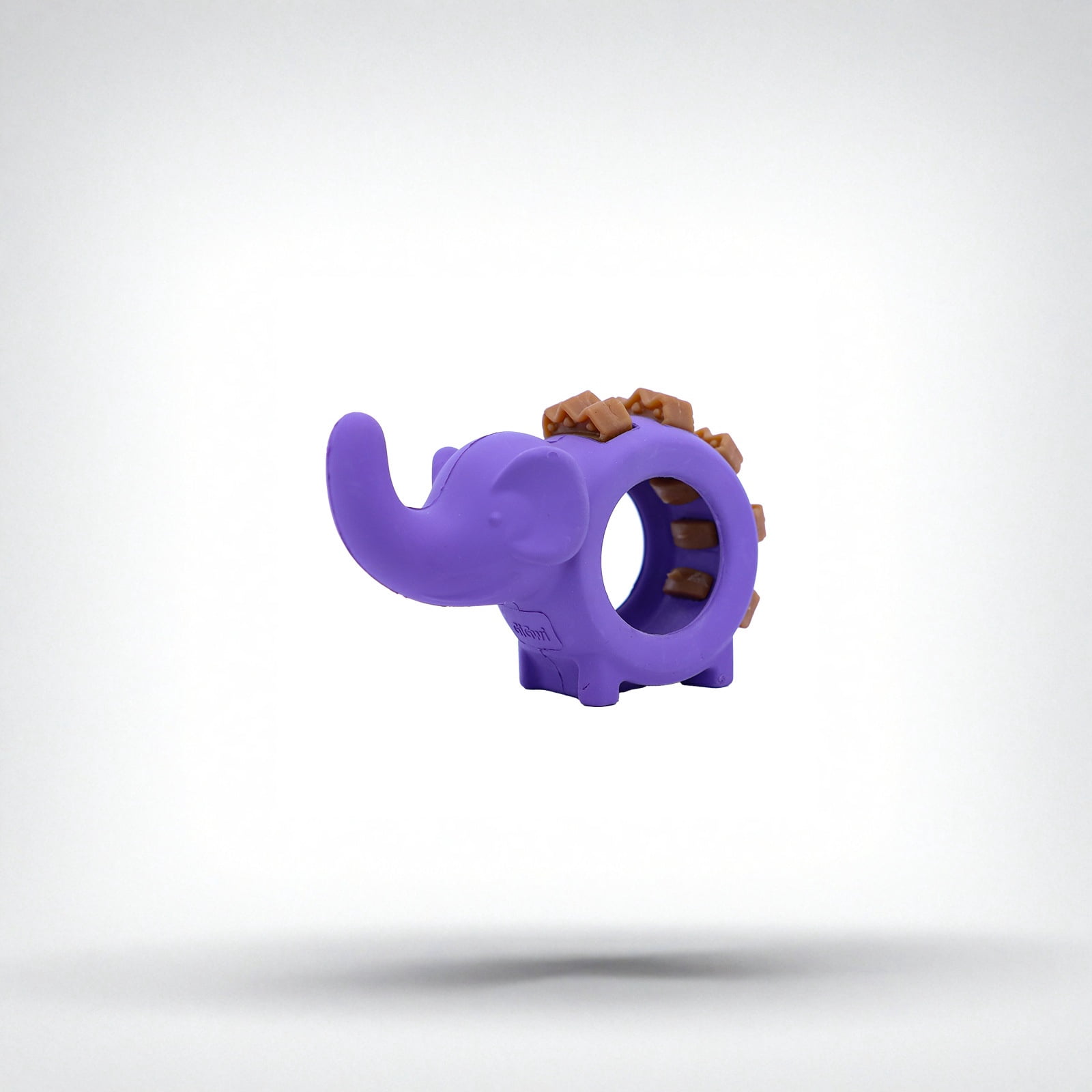 Dog Chew Toy for Teething, IQ Treat Dispensing Rubber Toy with Elephant Shape, Durable for Puppies Small Medium Large Dogs - Purple