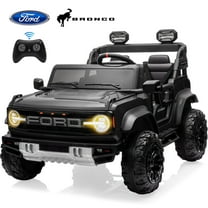 2 Seats 24V Electric Car for Big Kids, Licensed Ford Bronco Raptor Powered Ride On Car with 4 Wheels Spring Suspension, Parent Remote Control, 24V Ride On Toys for Ages 3-8 Boys Girls Gifts, Black