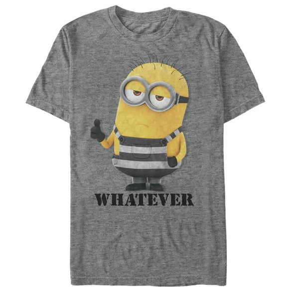Men's Despicable Me 3 Minion Whatever Prisoner  Graphic Tee Charcoal Heather 4X Large