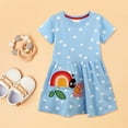 thumbnail image 6 of Coerni Girls Summer Dresses, Toddler Girl Casual Dress Kids Short Sleeve Cotton Basic Dresses for Leggings 2 to 8 Years, 6 of 9