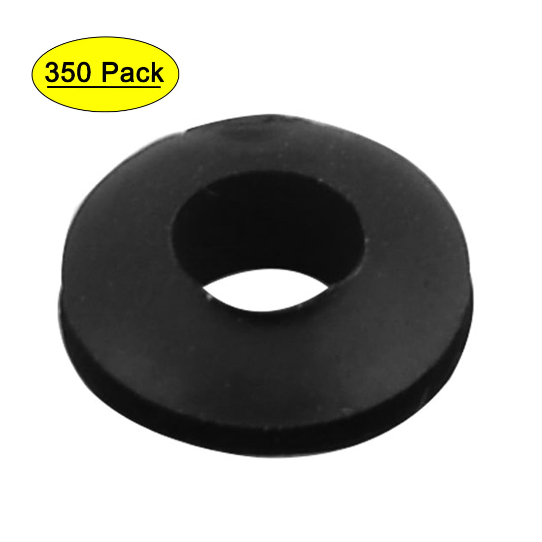 350 Pcs Double Sided Armature Wire Rubber Grommets 6mm Inner Diameter Black