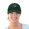 thumbnail image 5 of DALIX Hand Drawn Heart Hat Womens Embroidered Baseball Cap in Dark Green, 5 of 6