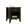 Sauder Shoal Creek Nightstand with Drawer & Storage Shelf, Jamocha Wood Finish