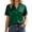 Dark Green, variant on Lume Wear Women's Satin Blouse Short Sleeve V-Neck Button Down Elegant Tops Basic Tops Plain T-Shirt S&Pink