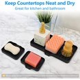 thumbnail image 2 of 3-Pack Silicone Soap Dish, Sponge Holder for Sink, Kitchen Soap Tray, Bathroom Soap Holder, Sponge Tray with Drain (Black), 2 of 7