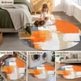 thumbnail image 5 of Burnt Orange Grey Round Area Rug 5 FT, Non Slip Bedroom Rugs, Abstract Geometric Oil Painting Modern Washable Soft Circular Carpet Non-Shedding Floor Mat for Kitchen Dining Room Foyer Balcony Dorm, 5 of 8