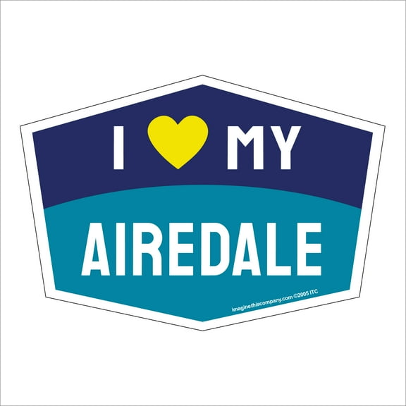 I Love My Airedale Hexagon Shaped Magnet