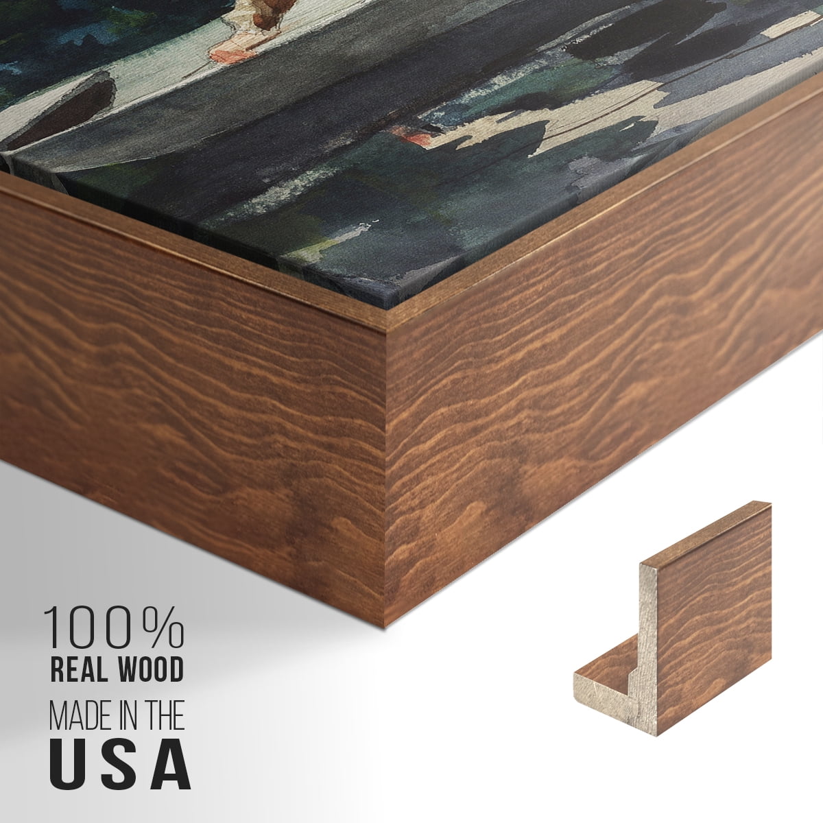 Vintage Landscape-CXXXVII By Wexford Home Framed in Walnut Wood Gallery Wrapped Canvas 17 in. x 25 in.