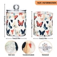 thumbnail image 5 of Yayeee 2 Pack Qtip Holder Bathroom Cotton Swab Canister with Lid Clear Dispenser Set, Beige Butterflies, 5 of 6