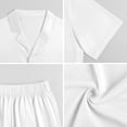 thumbnail image 4 of PRIYAL Mens Pajama Set Short Sleeve 2 PCS Sleepwear Soft Summer Button Down Loungewear Set Pj Set Casual Outfits, 4 of 9