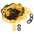 thumbnail image 1 of Plastic Chain Links, 1.4-Inch 10 Foot Barrier Chain with S-hooks, Black/Yellow, 1 of 7