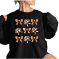 thumbnail image 4 of Plus Size Sweatshirts for Women Fall Oversized Long Sleeve Crew Neck Soft Graphic Tops Black L, 4 of 4
