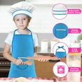 thumbnail image 6 of 11 Pcs Kids Aprons for Girls Boys, Kids Cooking and Baking Sets, Chef Hat Apron Pretend Play Set for Toddlers Age 3-8, Blue, 6 of 7